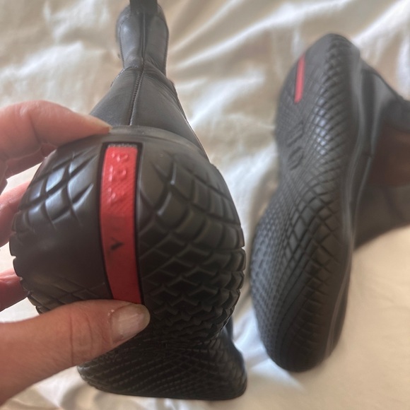 PRADA Y2K Linea Rossa combat boots 8.5 Brown - Picture 2 of 5